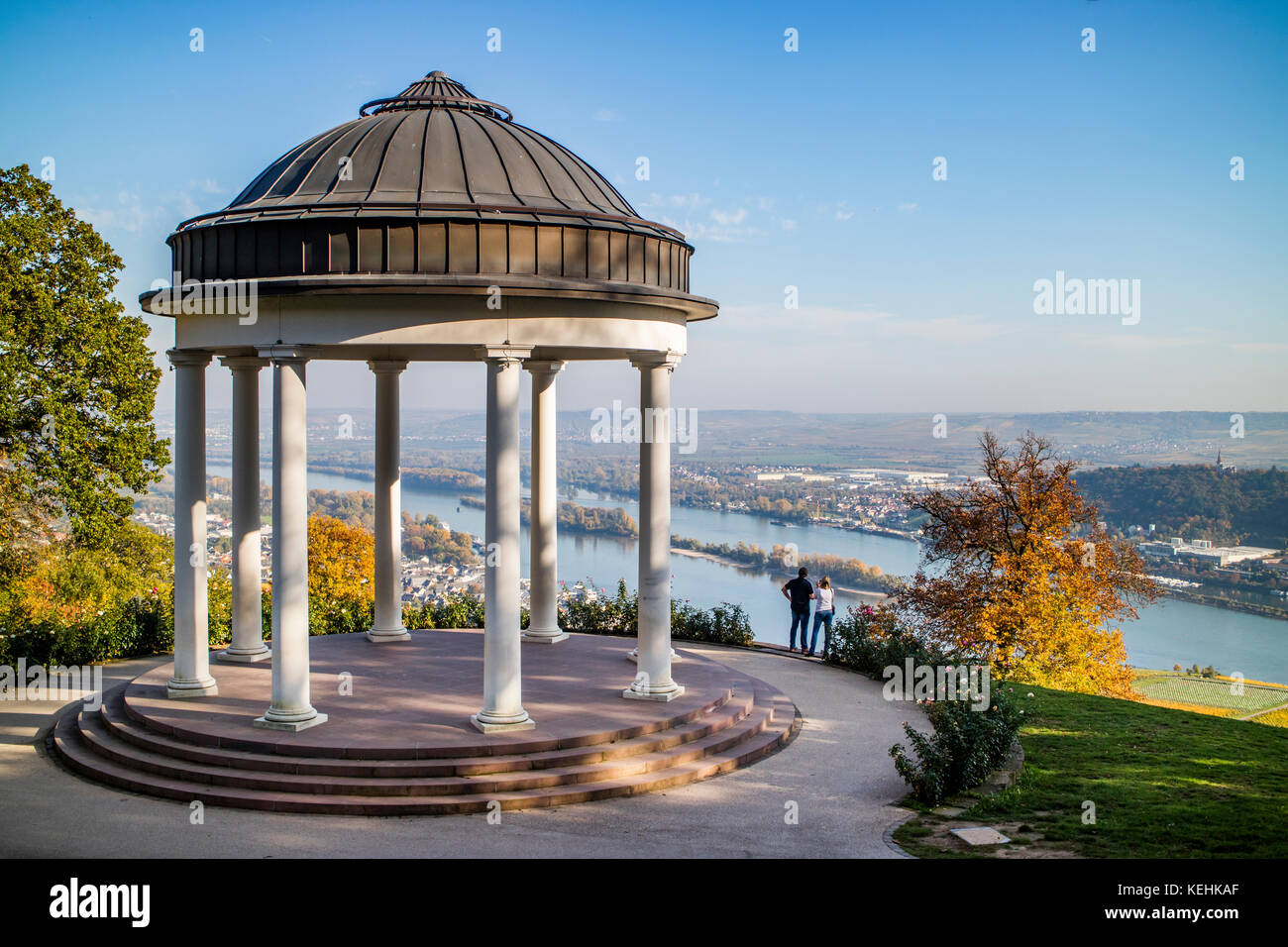 Rüdesheim am Rhein, wine making town in Germany, Niederwald temple ...