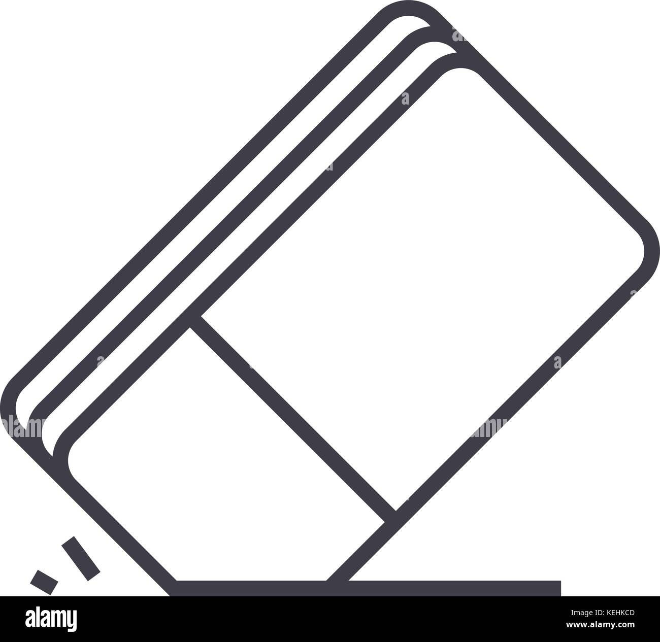 eraser vector line icon, sign, illustration on background, editable ...