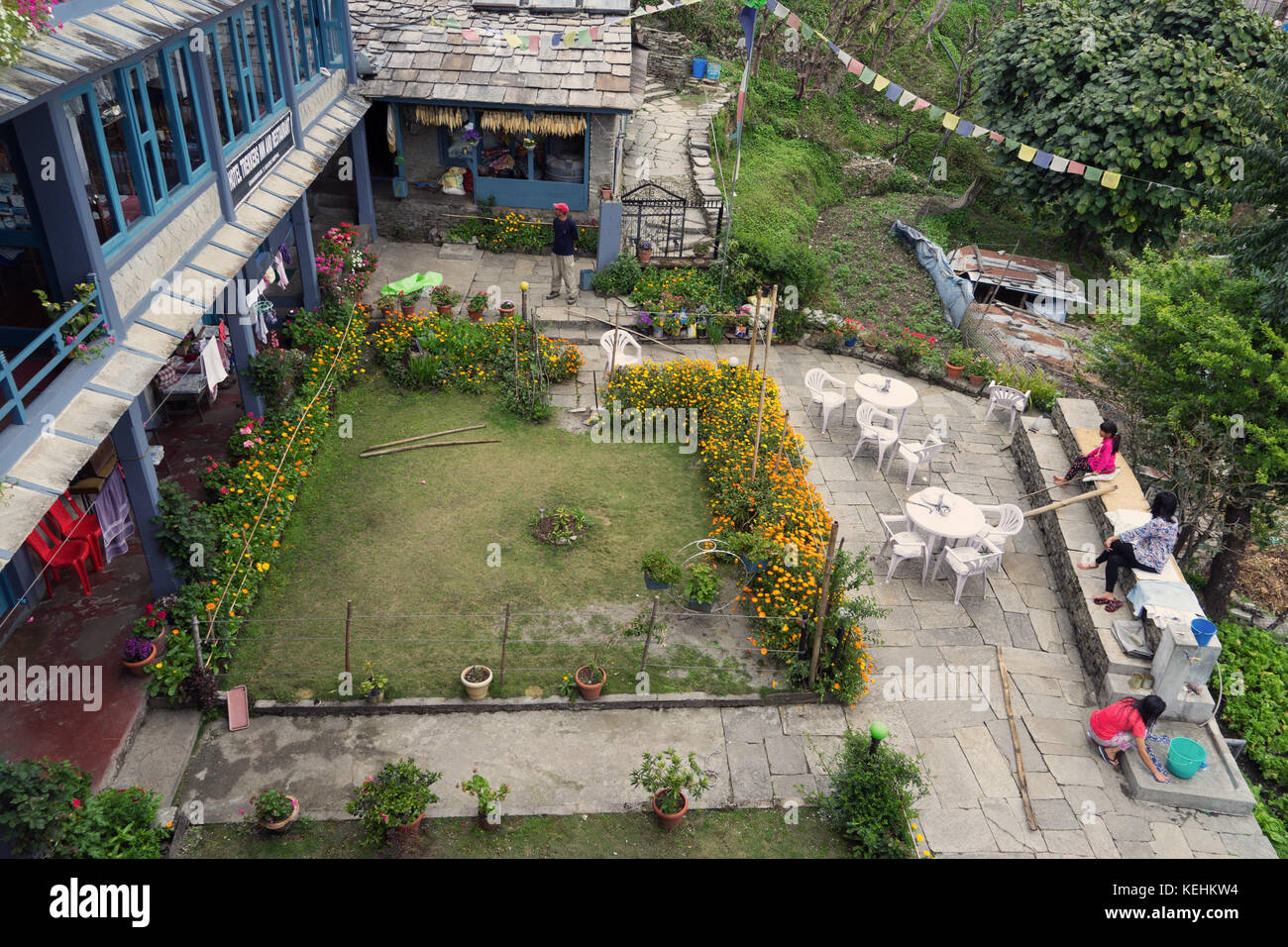 Hotel Trekkers Inn, Ghandruk, Annapurna region, Nepal. Stock Photo