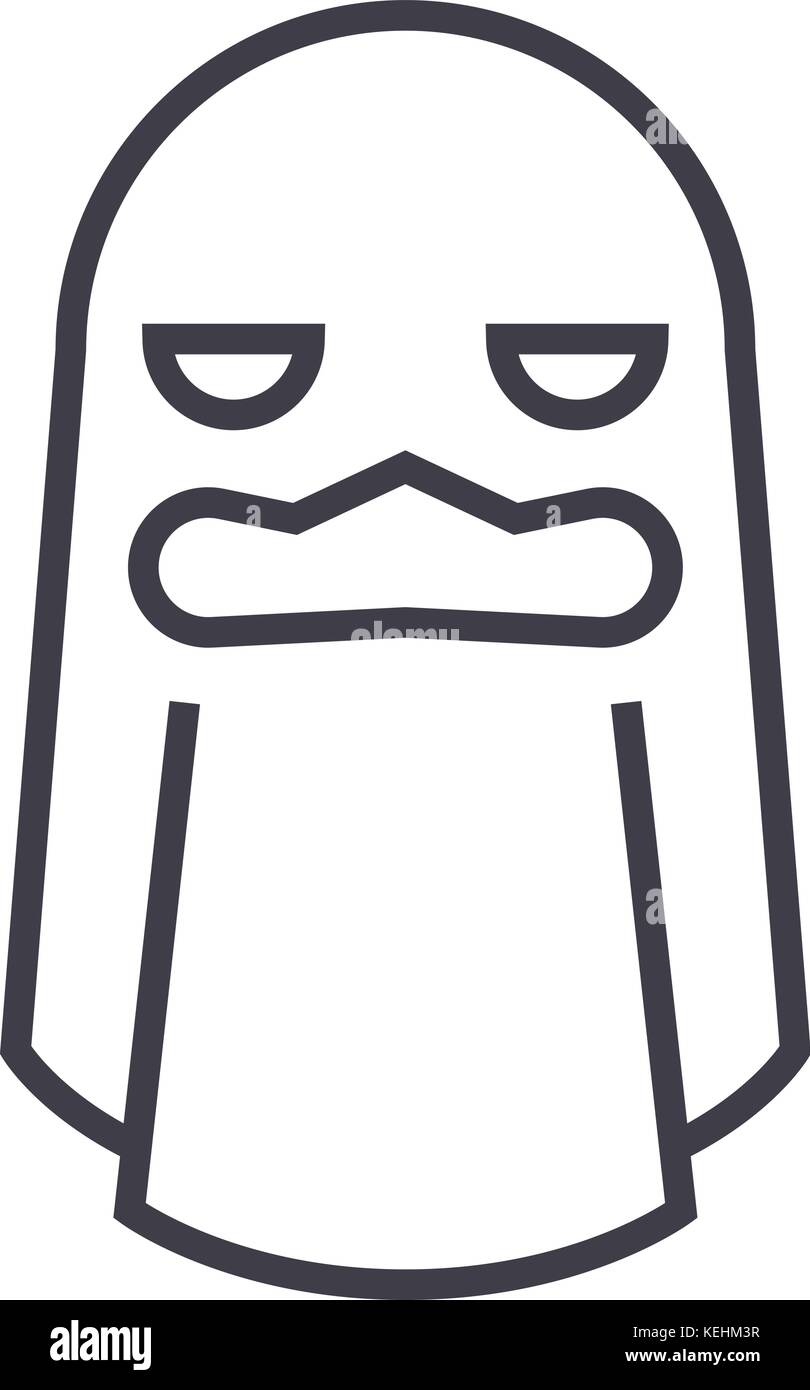 ghost sign vector line icon, sign, illustration on background, editable ...