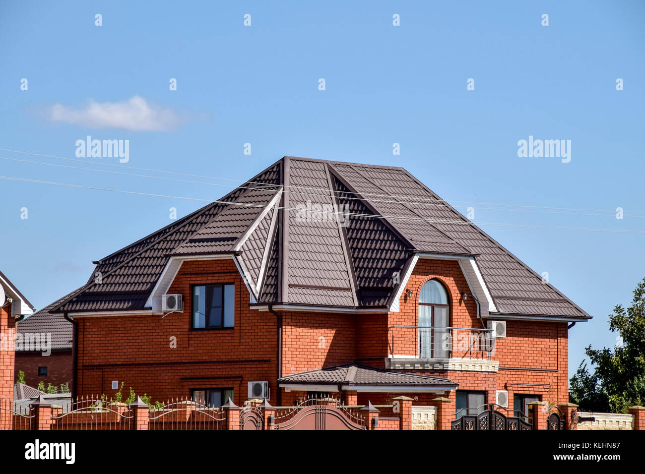 Roof metal sheets. Modern types of roofing materials Stock Photo - Alamy