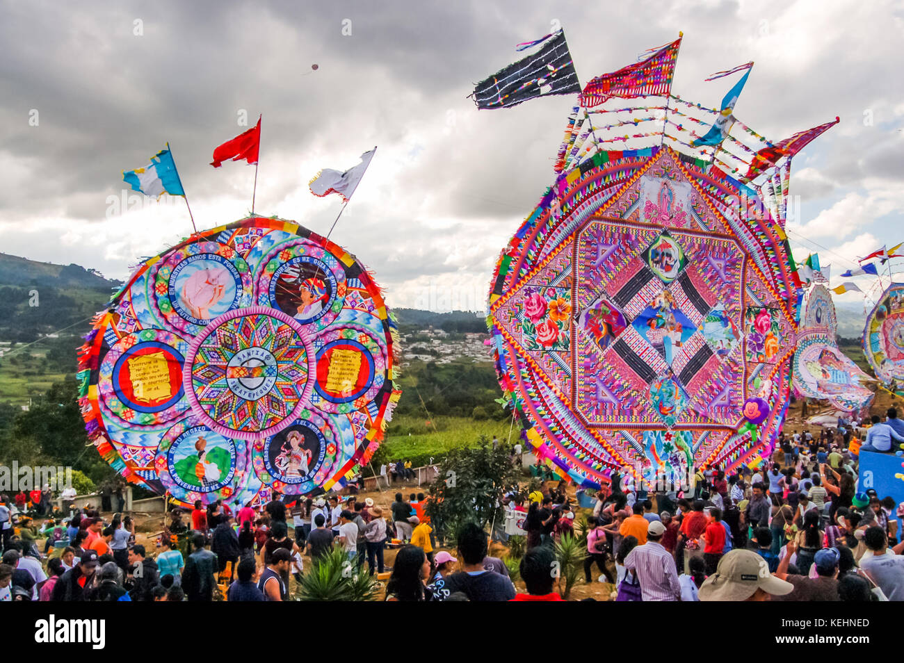 Santiago Sacatepequez, Guatemala - November 1, 2010: Visitors at giant