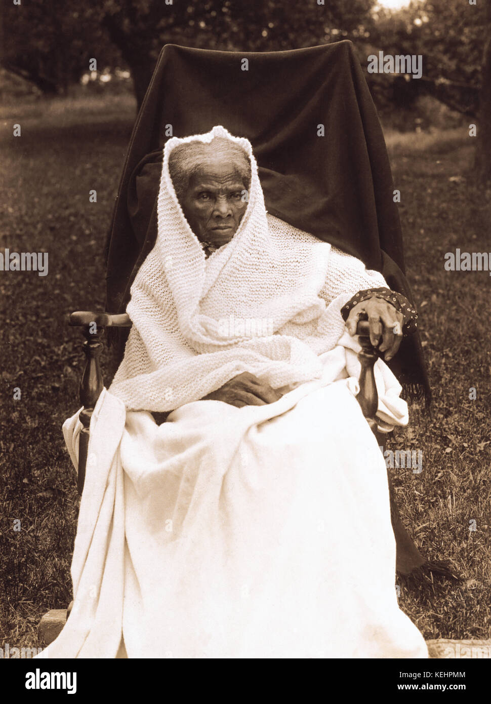 Harriet Tubman (1820-1913),American Abolitionist,Portrait in Rocking Chair at Home,Auburn,New York,USA,1911 Stock Photo