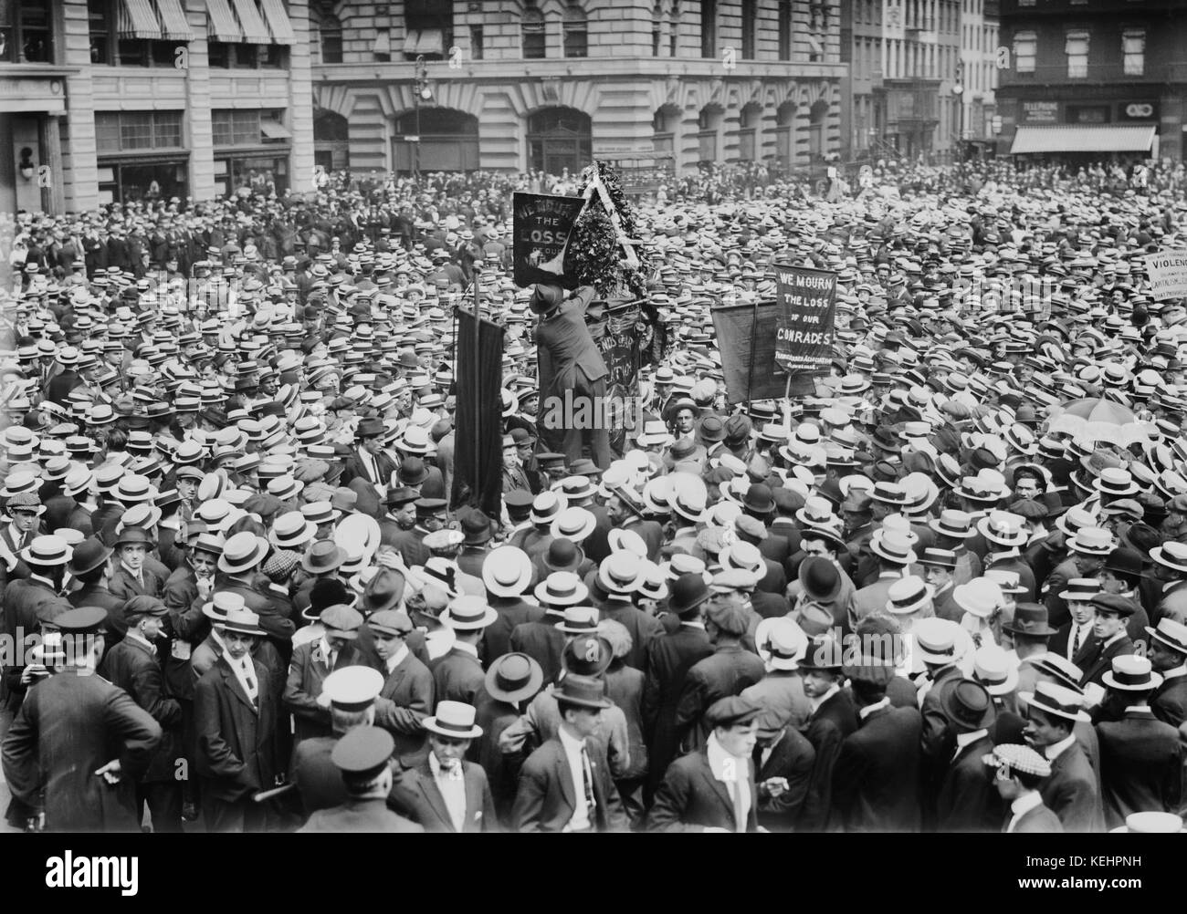 Anarchist Meeting, Union Square, New York City, New York, USA, Bain News Service, May 1, 1914 Stock Photo