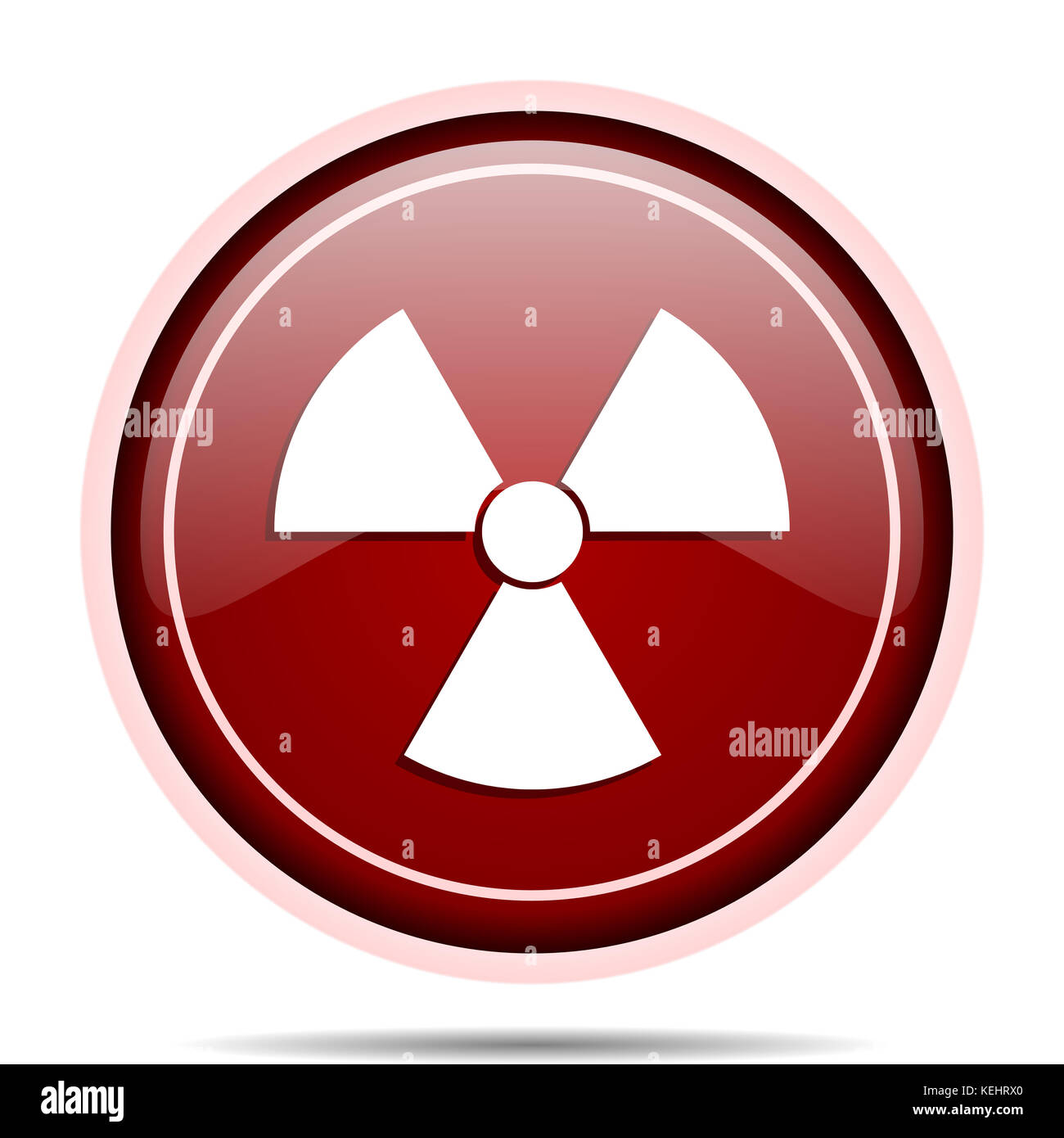 Radiation red glossy round web icon. Circle isolated internet button ...