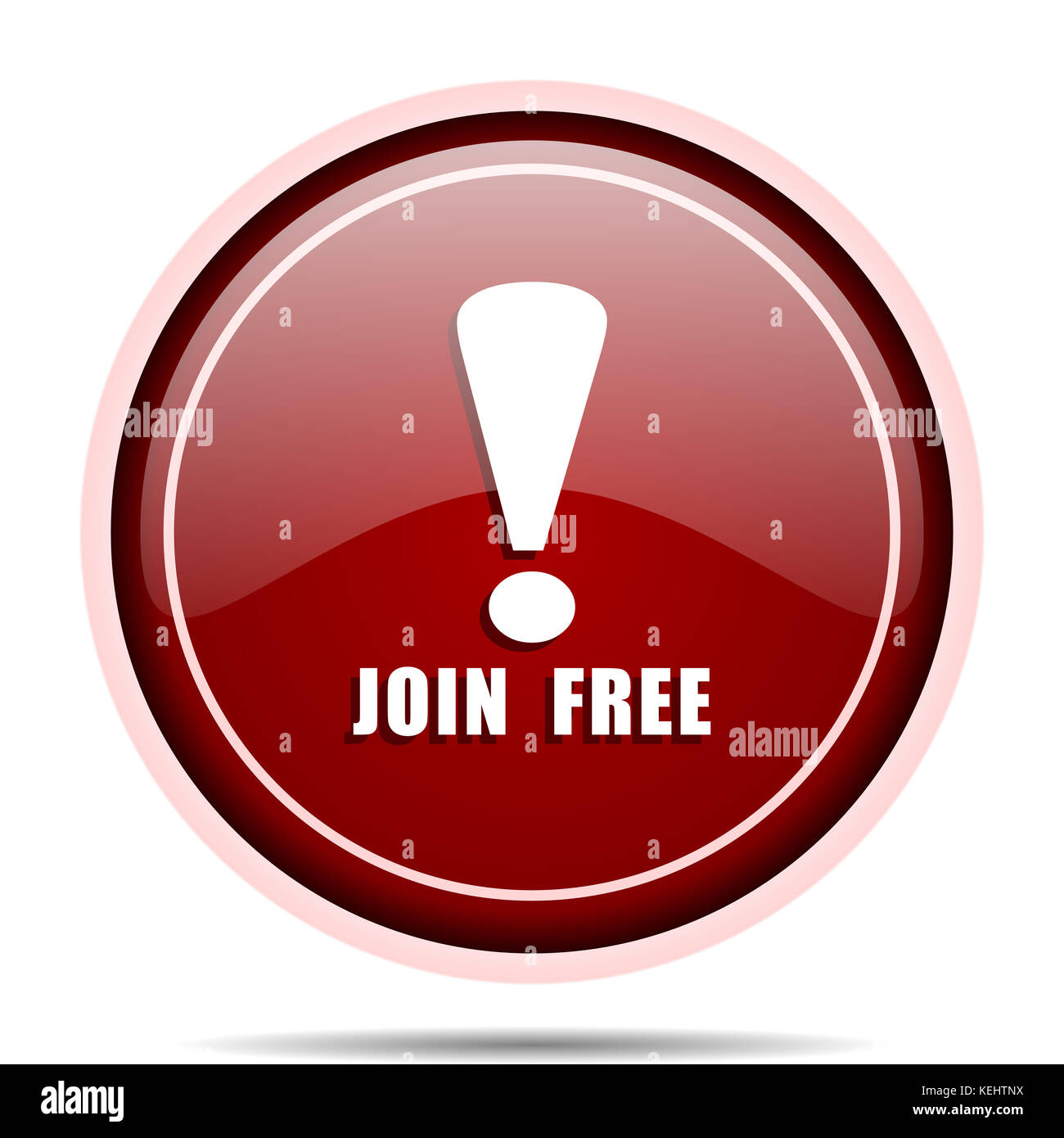 Join free red glossy round web icon. Circle isolated internet button ...