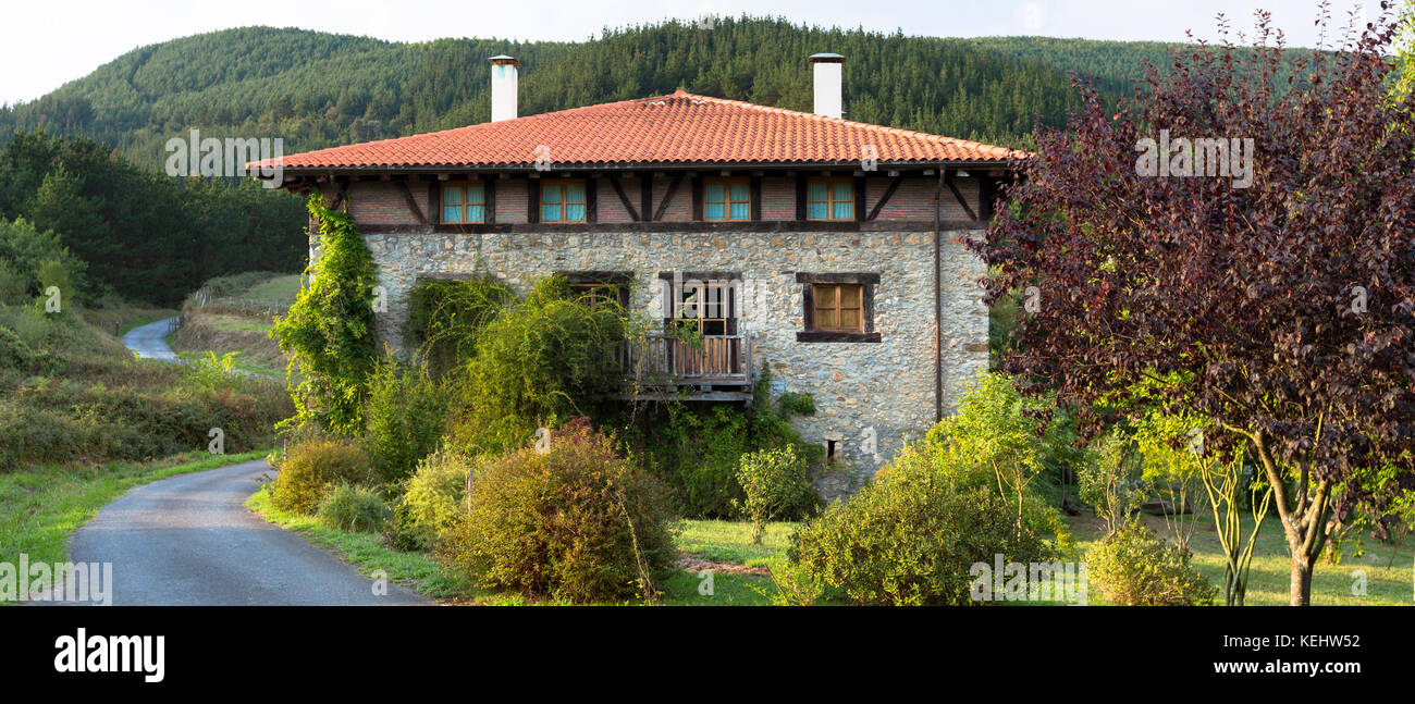 Casa Rural Ametzola hotel traditional Basque architecture in the Biskaia Basque region of Northern Spain Stock Photo