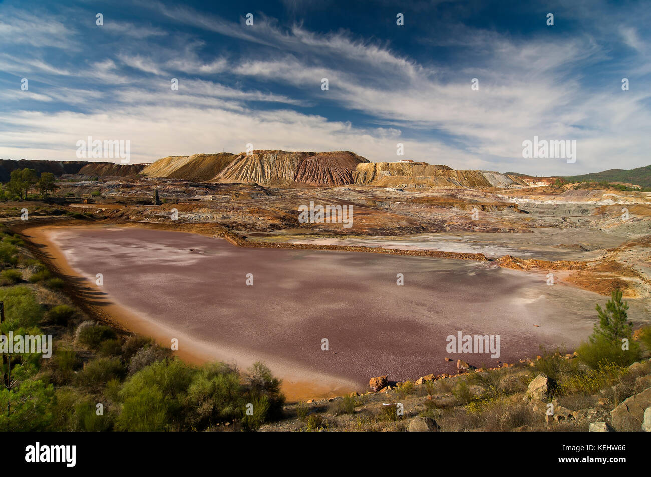 Mining landscape, Nerva, El Andevalo region, Huelva province, Region of Andalusia, Spain, Europe Stock Photo