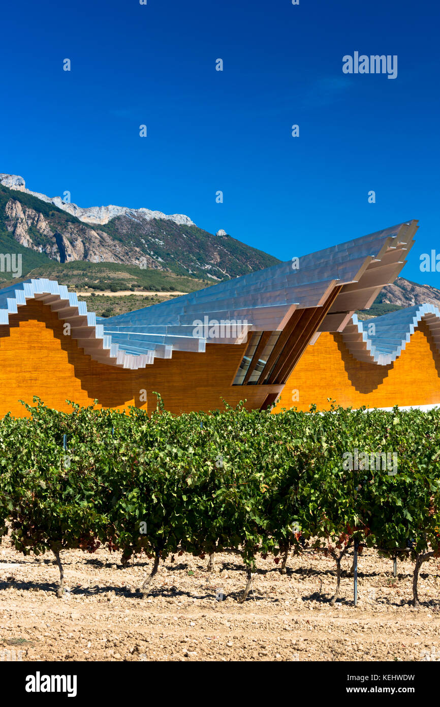 Ysios Bodega winery futuristic architecture at Laguardia in Rioja-Alavesa wine-producing area of Basque country, Spain Stock Photo