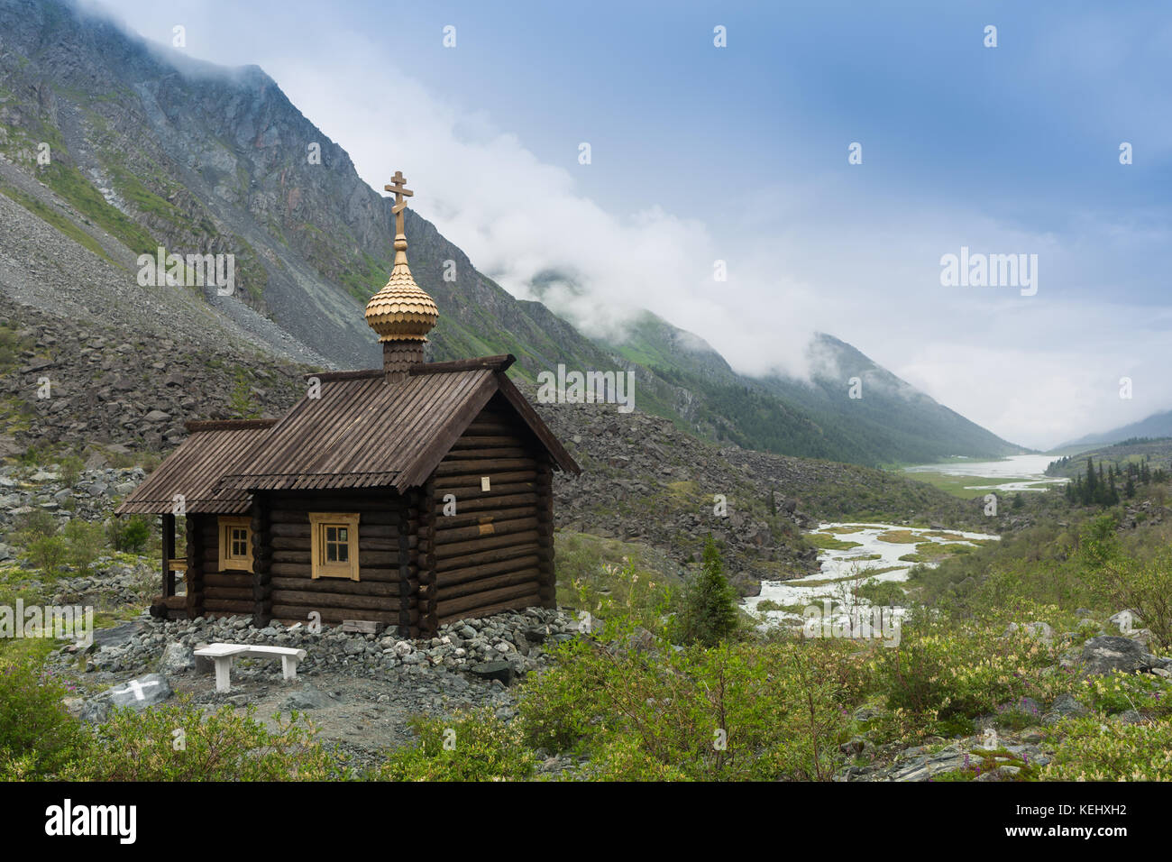 Old wooden orthodox church in the spring hi-res stock photography and ...