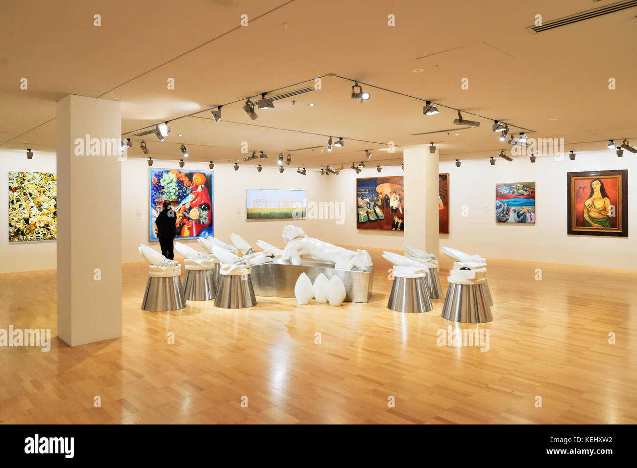 Australia Melbourne. National Gallery of Victoria International (NGVI). A An Exhibition space. Stock Photo