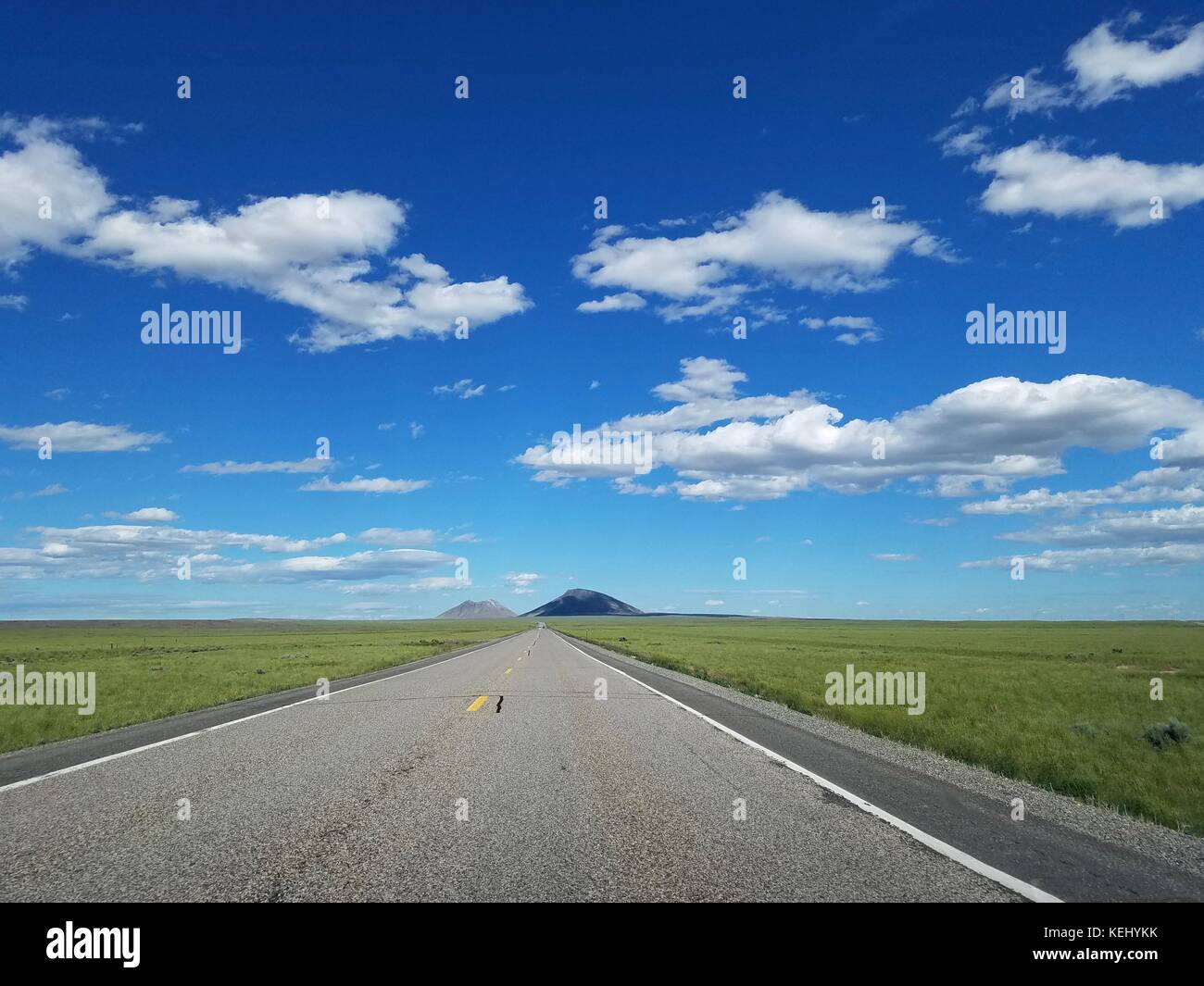 US Route 20 near Arco, Idaho heading for Craters of the Moon Stock Photo