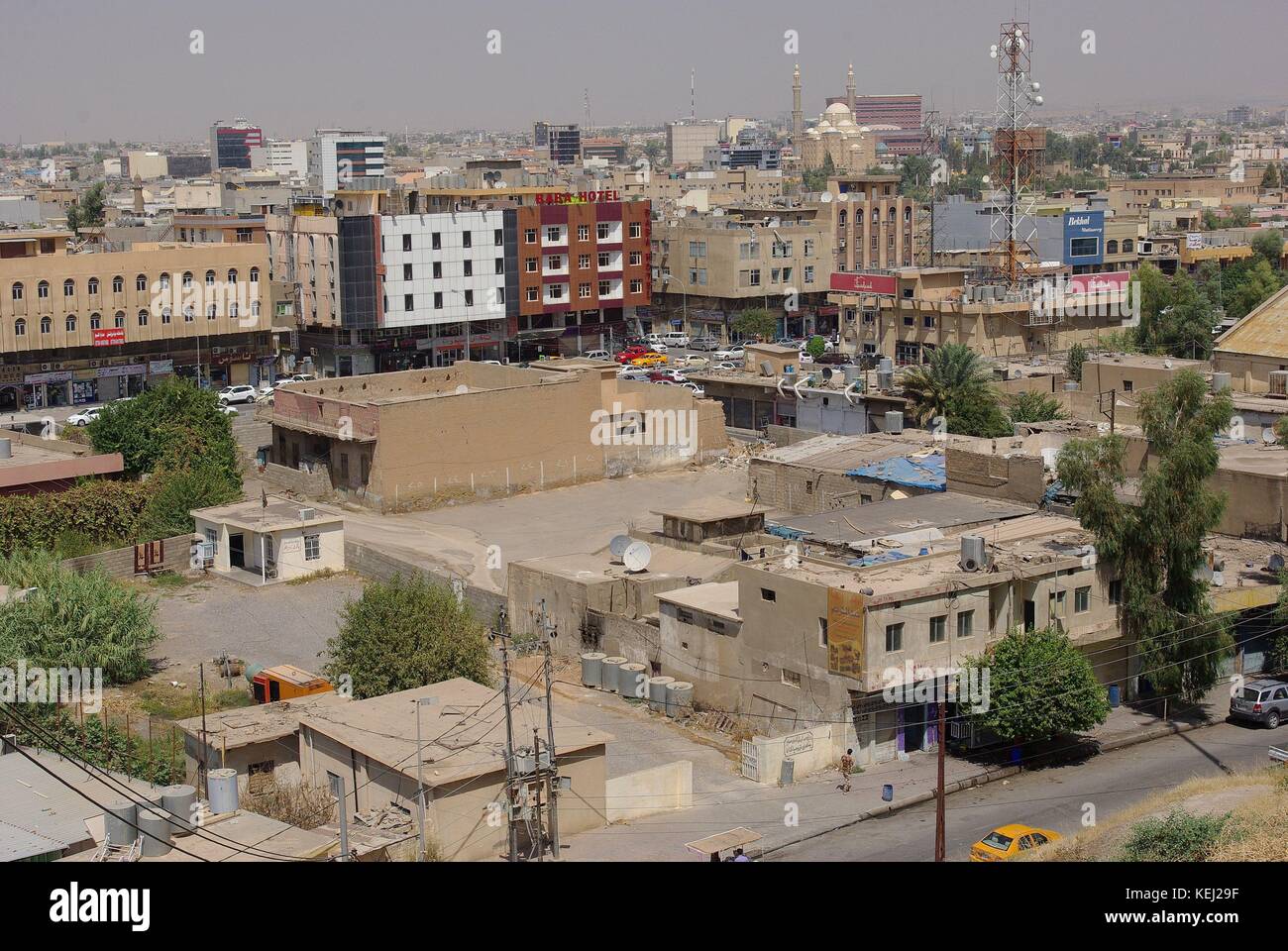 Erbil, the capital of Iraqi Kurdistan: A view from the Old Citadel Stock Photo