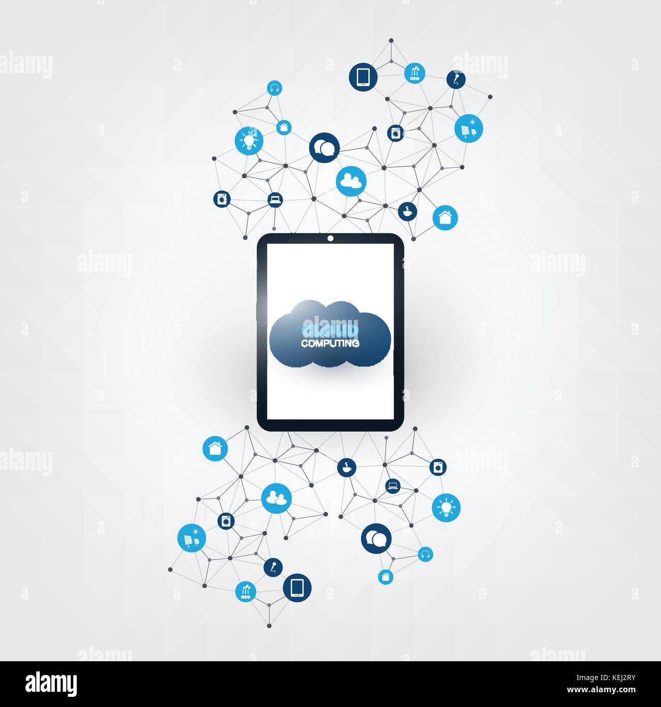 Cloud Computing Design Concept with Icons - Digital Network Connections ...