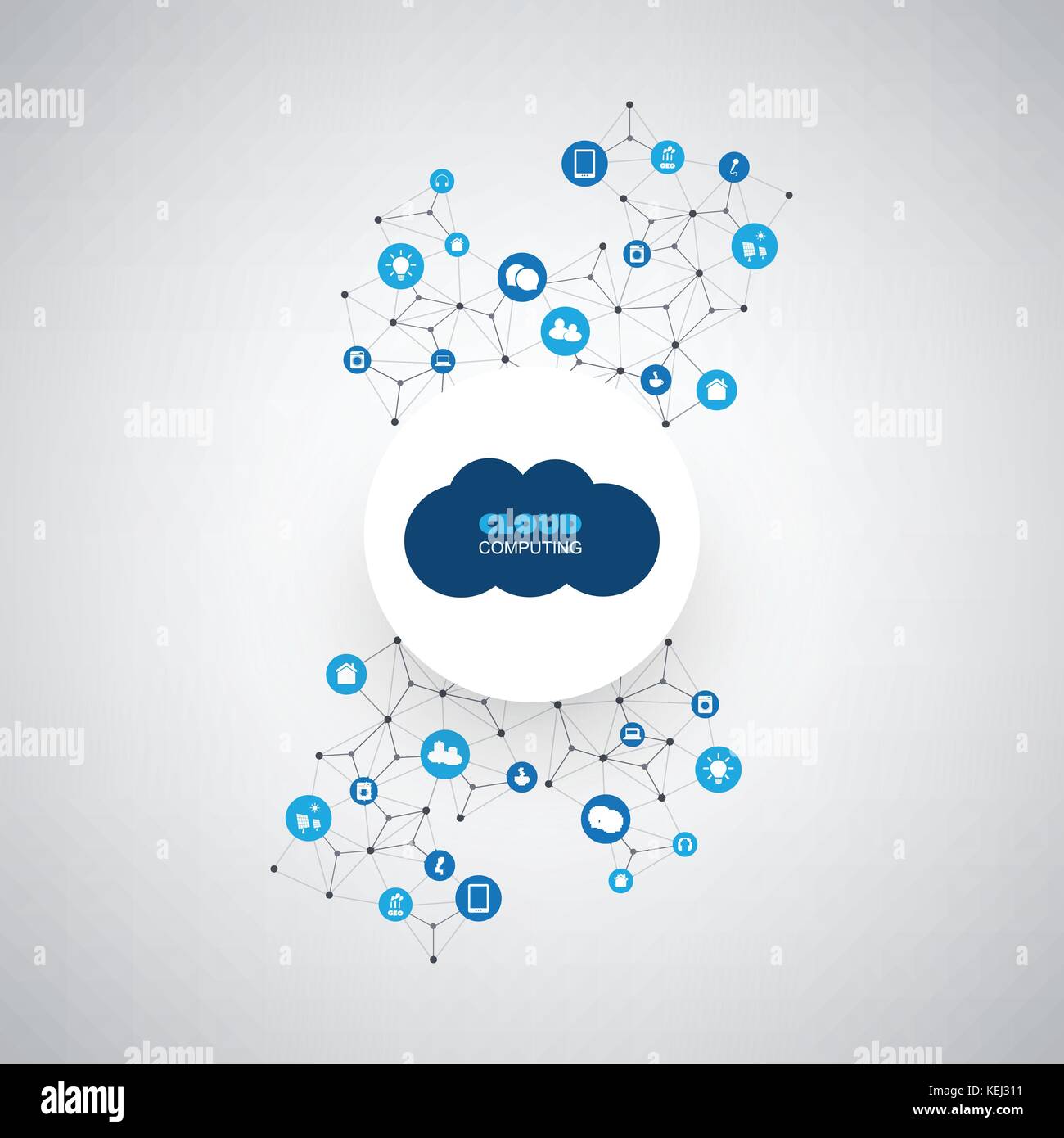 Cloud Computing Design Concept with Icons - Digital Network Connections ...