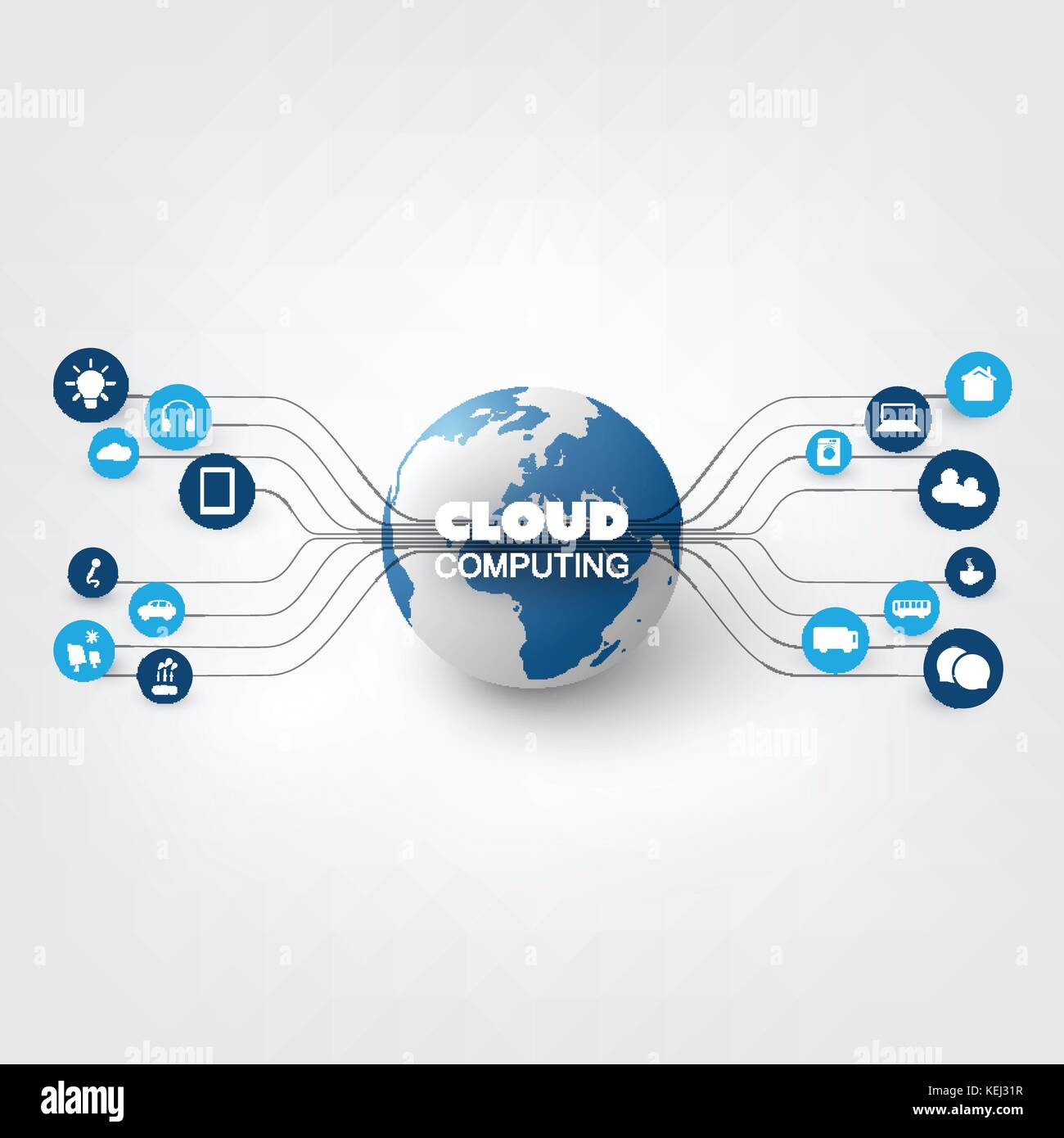 Cloud Computing Design Concept with Icons - Digital Network Connections ...