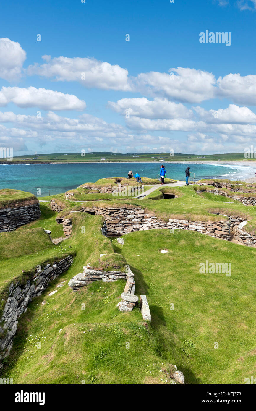 Neolithic settlement of Skara Brae, Mainland, Orkney, Scotland, UK Stock Photo
