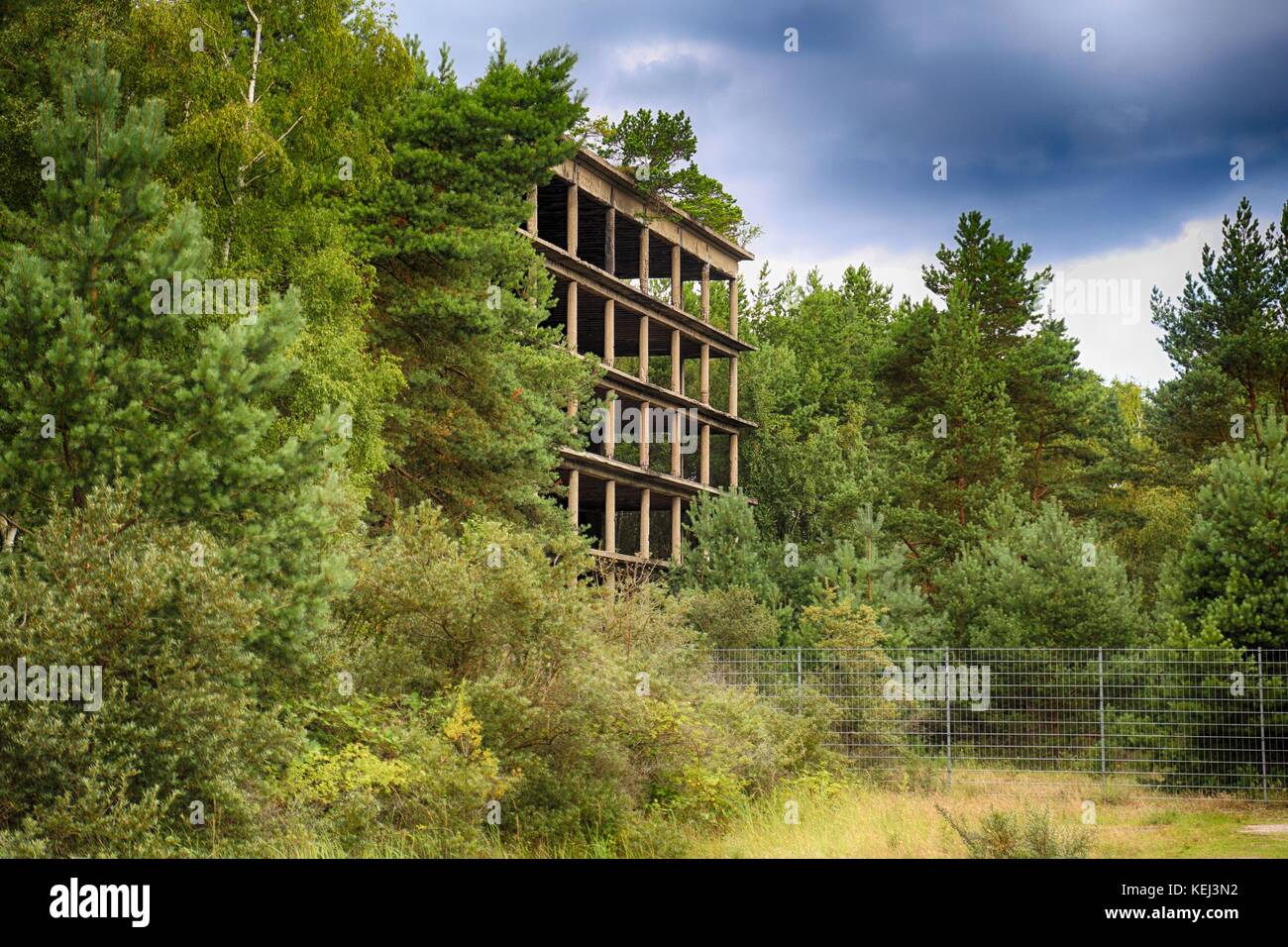 Abandoned falling apart Building at Prora built as a beach resort by Nazi Germany on the island of Rügen, Germany Stock Photo