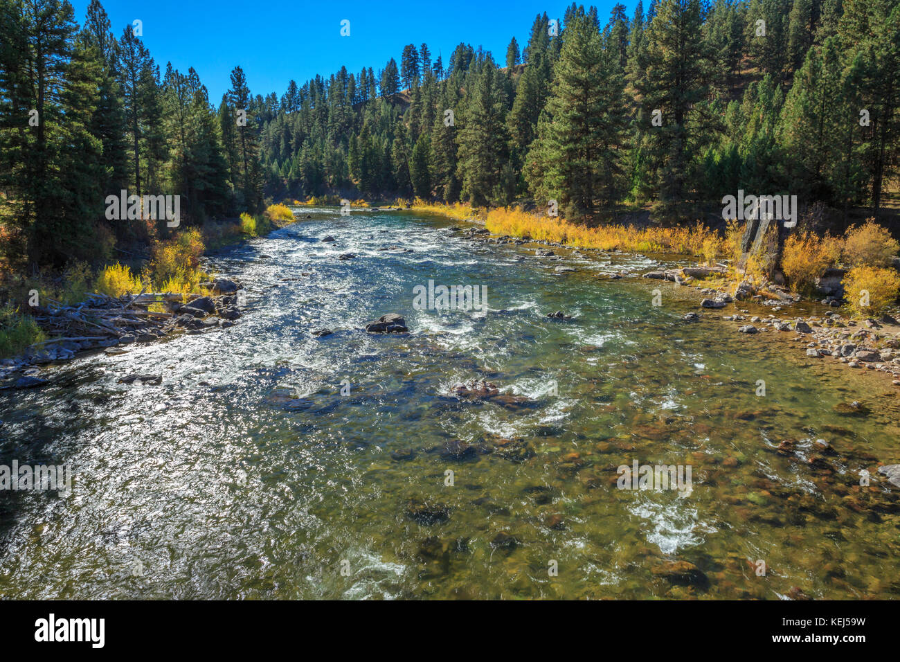 blackfoot river at clearwater junction near ovando, montana Stock Photo