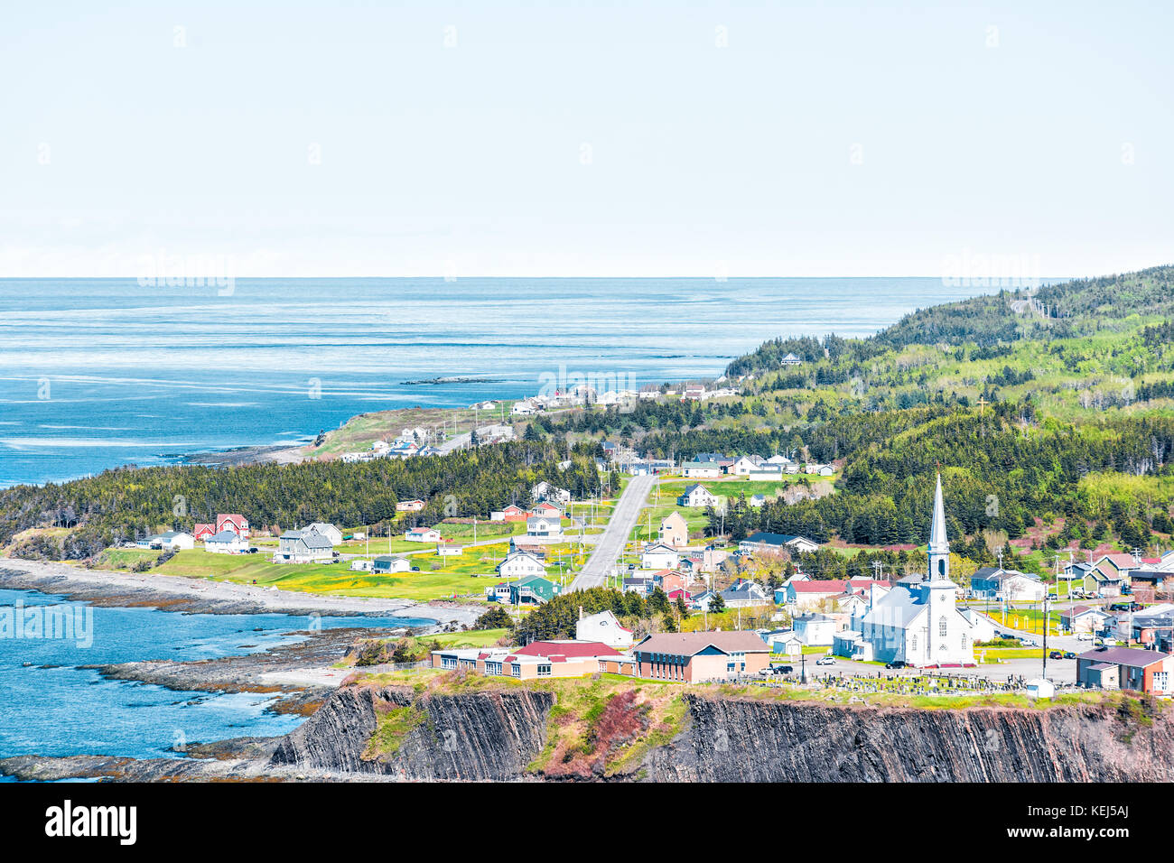 Aerial cityscape skyline view of GrandeVallee village town and Saint