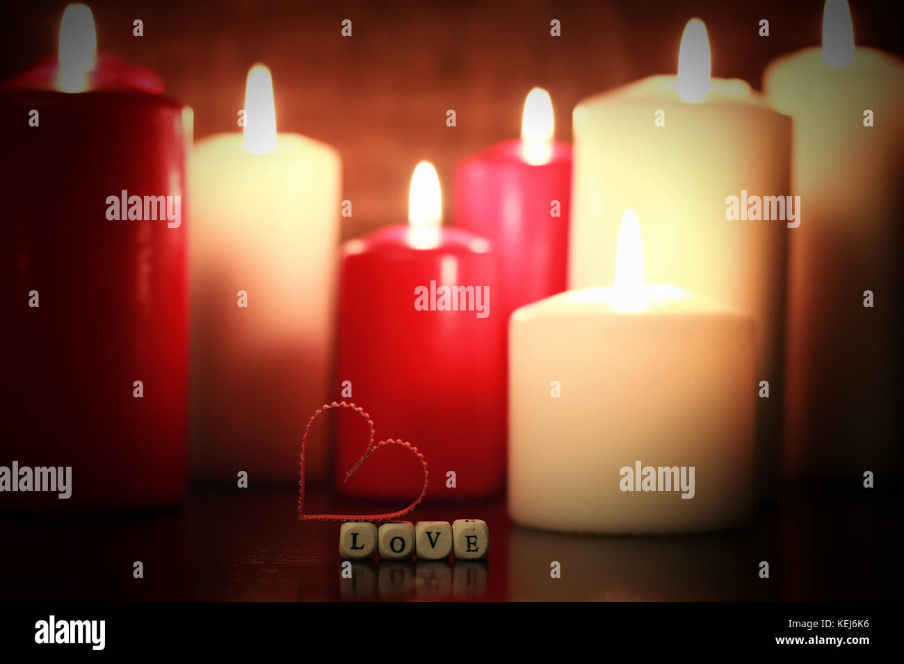 love shape candle Stock Photo Alamy