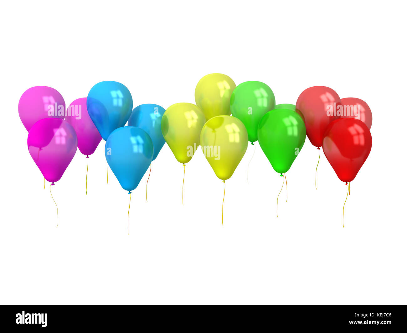 party balloons isolated on white Stock Photo - Alamy