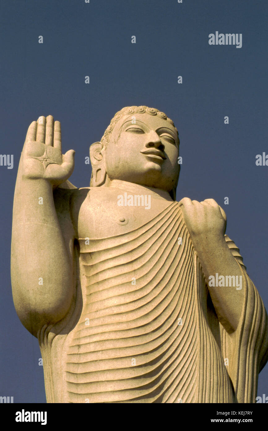 Statue of Buddha, Hussain Sagar Lake, Hyderabad, Andhra Pradesh Stock