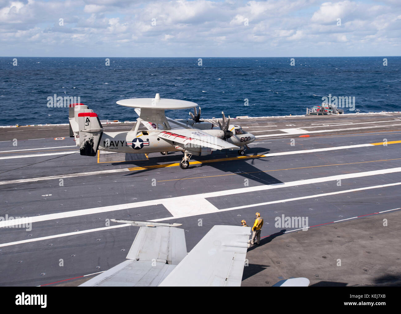 Landing on Aircraft Carrier Stock Photo