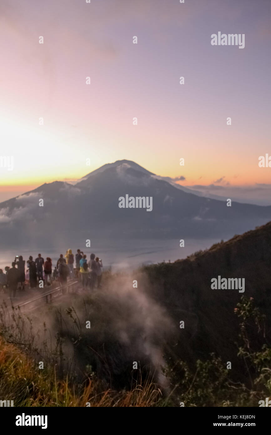 Sunrise seen from Mount Batur - Bali - Indonesia Stock Photo - Alamy