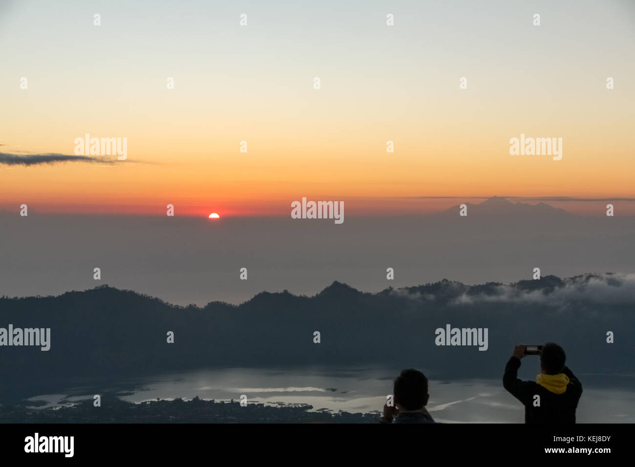 Sunrise seen from Mount Batur - Bali - Indonesia Stock Photo - Alamy