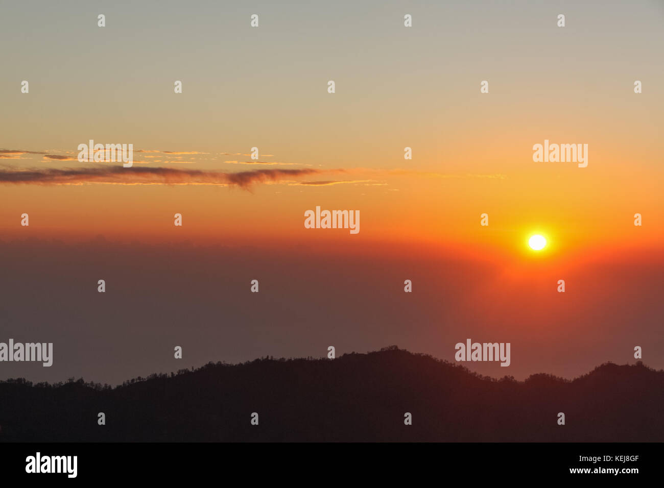 Sunrise seen from Mount Batur - Bali - Indonesia Stock Photo - Alamy