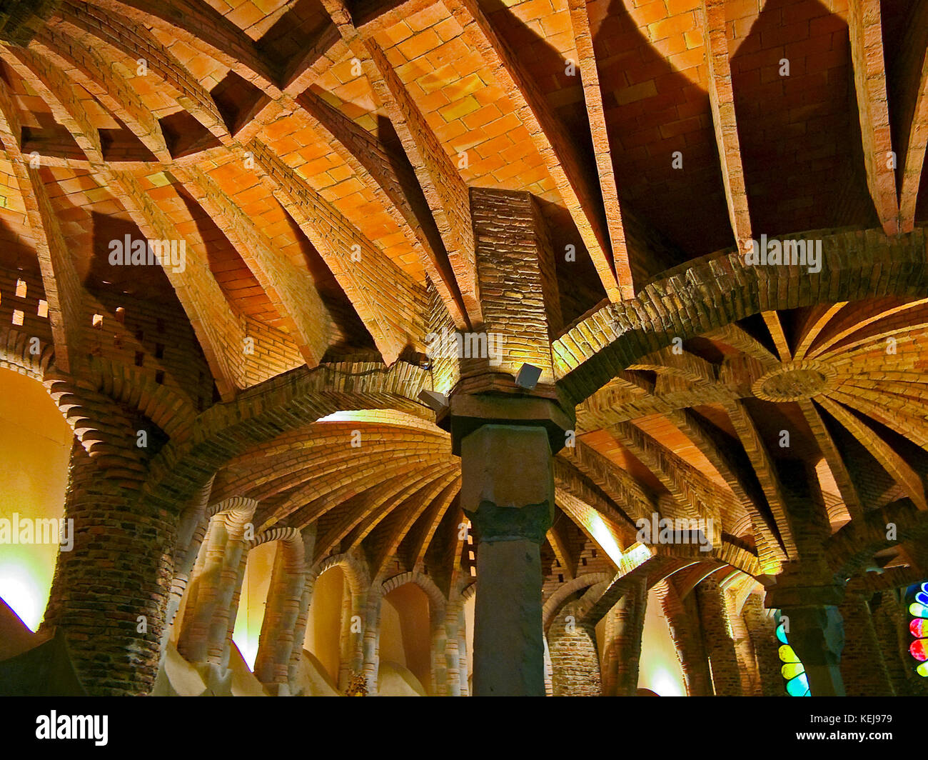 Detail. Church of Sta. Coloma. (architect. A. Gaudi) Colonia Güell. Sta. Coloma de Cervelló. Barcelona. Spain Stock Photo