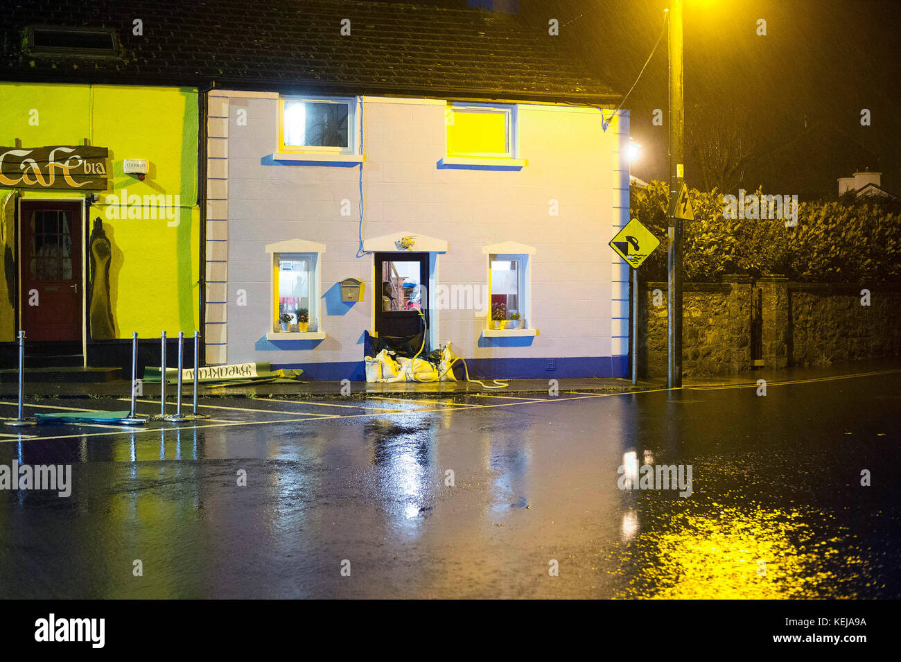 Sinead Murphy looks out of her house in Kinvara, County Galway, as
