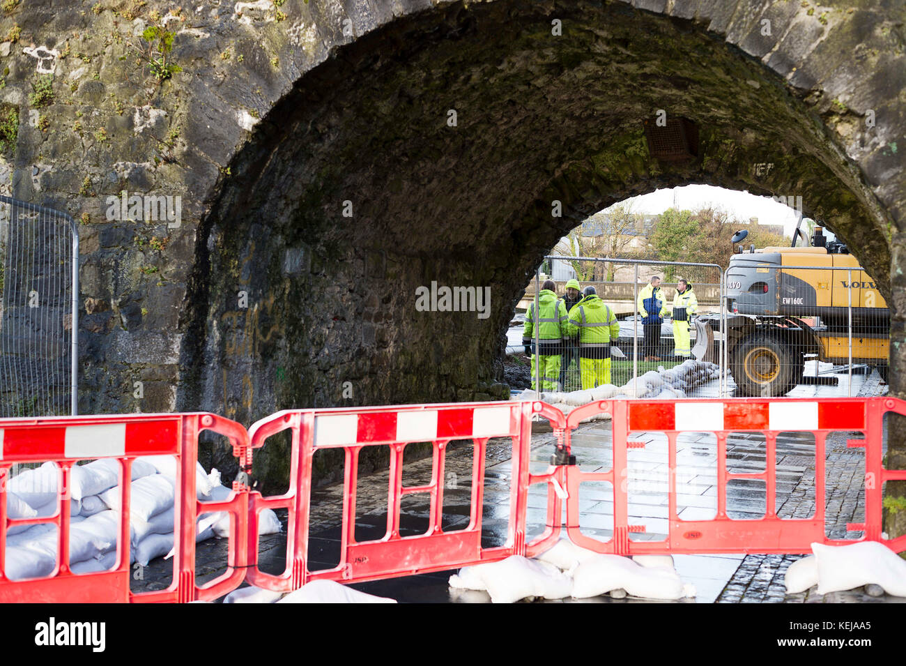 Sandbags in the spanish arch area of galway city hires stock photography and images Alamy