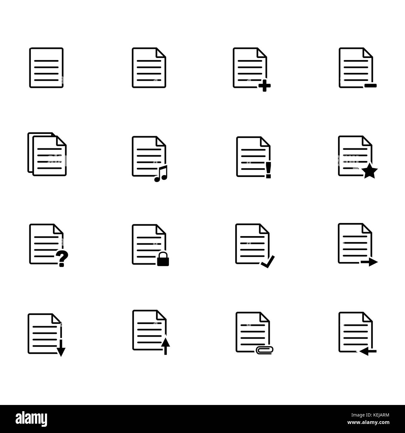 File icons, Files Document icon set, thin line style -Vector Iconic Design Stock Vector