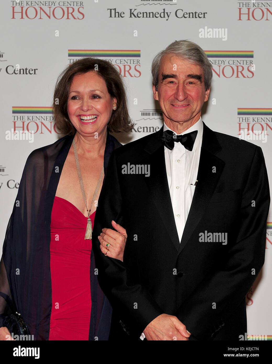 Sam Waterston and his wife Lynn arrive for the formal Artist's Dinner ...