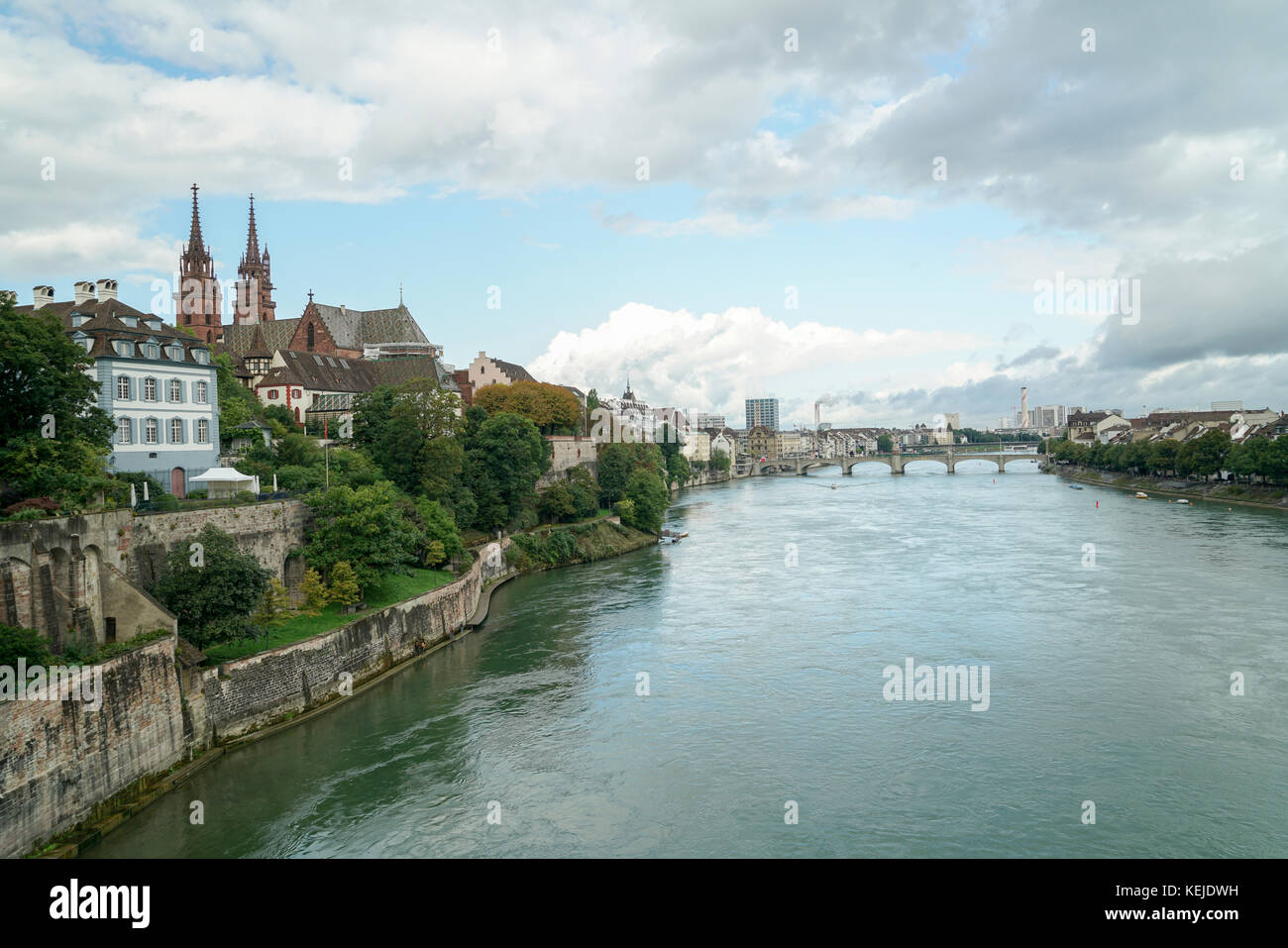 The River Rhine, Basel, Switzerland -1.jpg Stock Photo