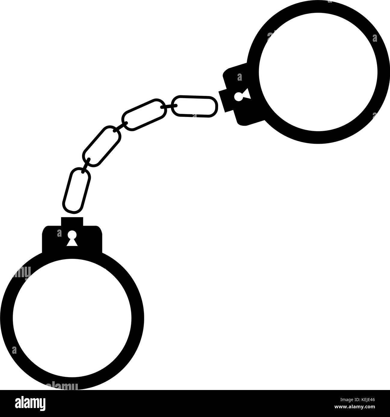 handcuffs on white background Stock Vector Image & Art - Alamy