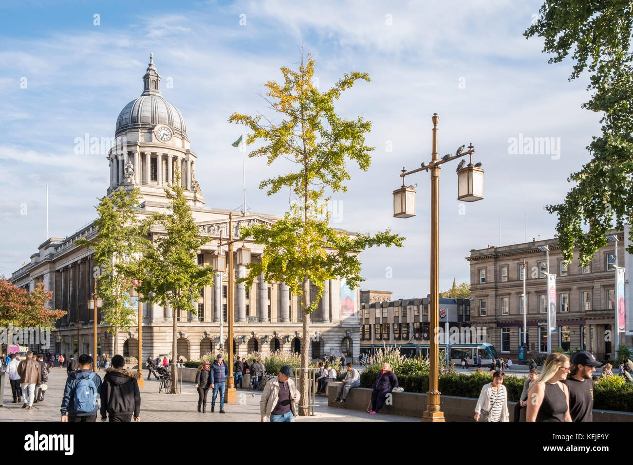 Council House and the Old Market Square, Nottingham city centre, England, UK Stock Photo