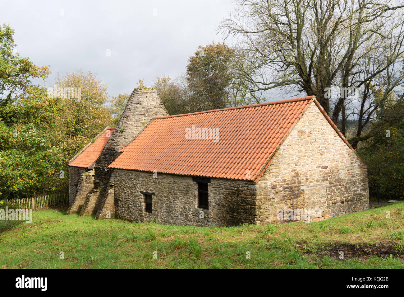 Derwentcote steel furnace, UK's earliest remaining steel making furnace, near Rowlands Gill, England, UK Stock Photo