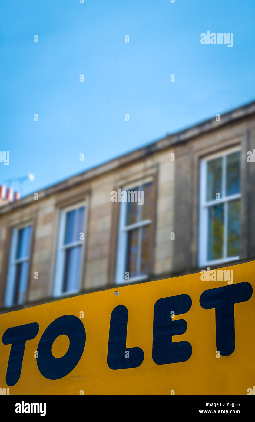 To Let Sign Outside A Luxury Apartment Or Flat In The UK With Copy Space Stock Photo