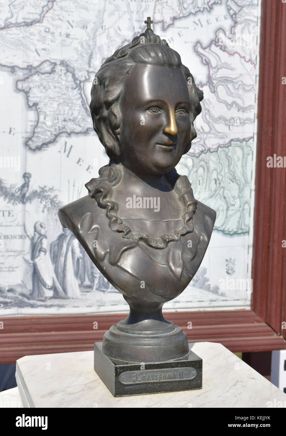 Russia, Ataman 26 September 2015 Bronze statue of Russian Empress