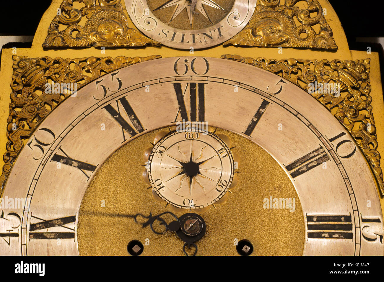 Grandfather Clock Face from the late 18th Century Stock Photo