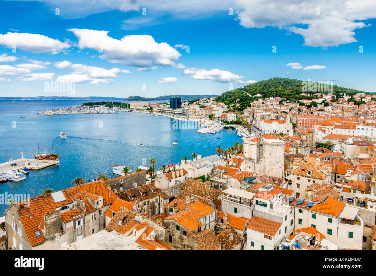 Aerial view of the harbour in Split, Croatia Stock Photo