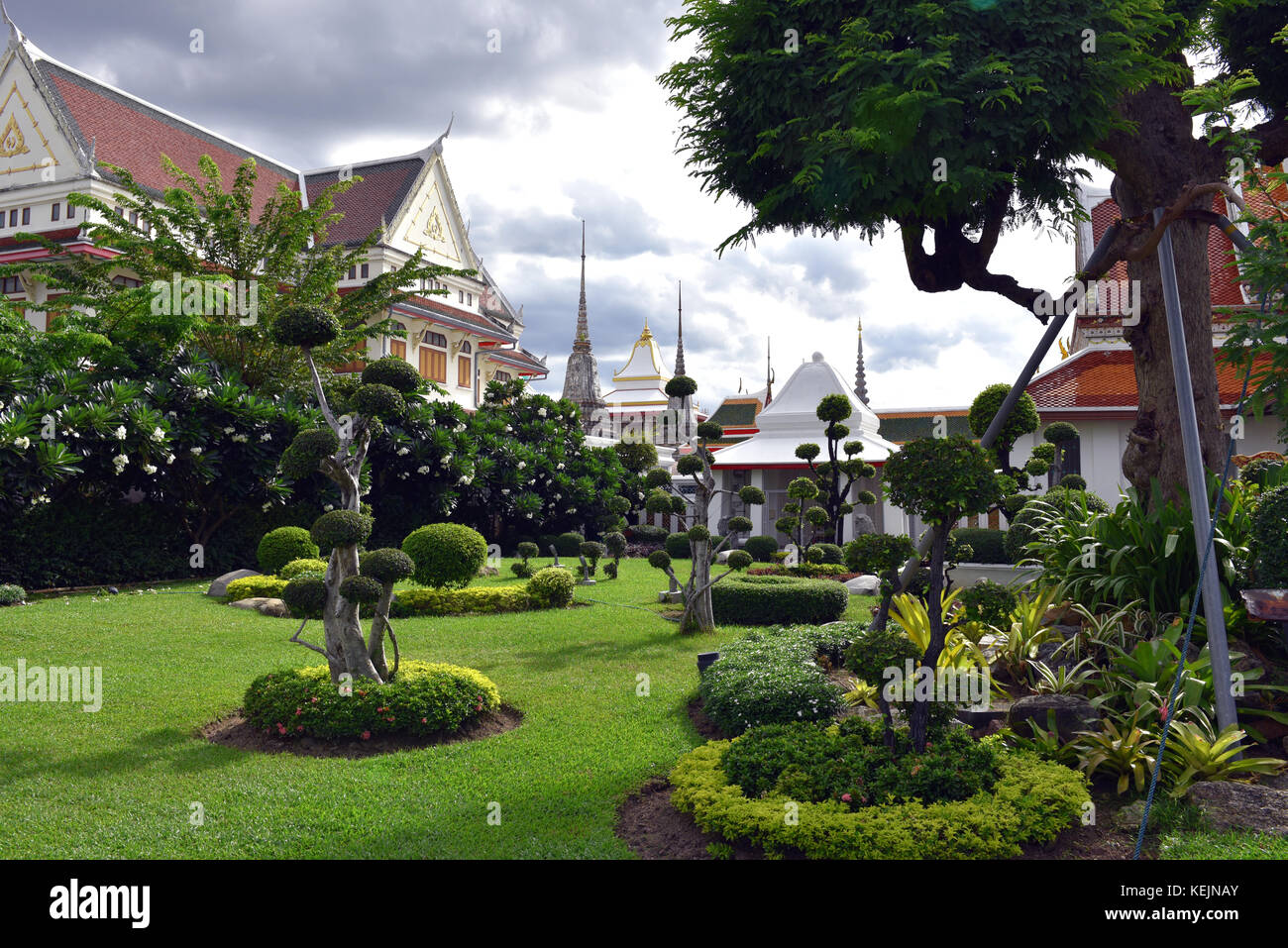 Bonsai garden at Wat Arun temple, Bangkok, Thailand Stock Photo Alamy