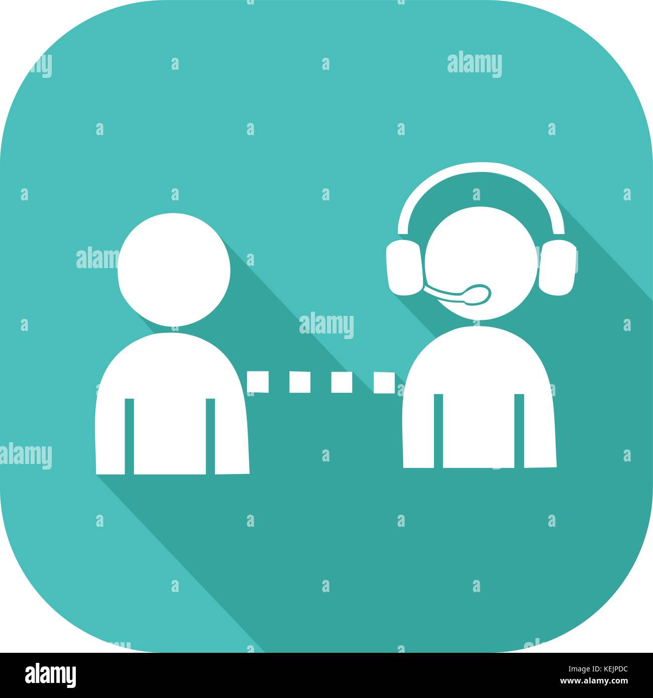 Phone support icon, two people communicate remotely Stock Vector Image