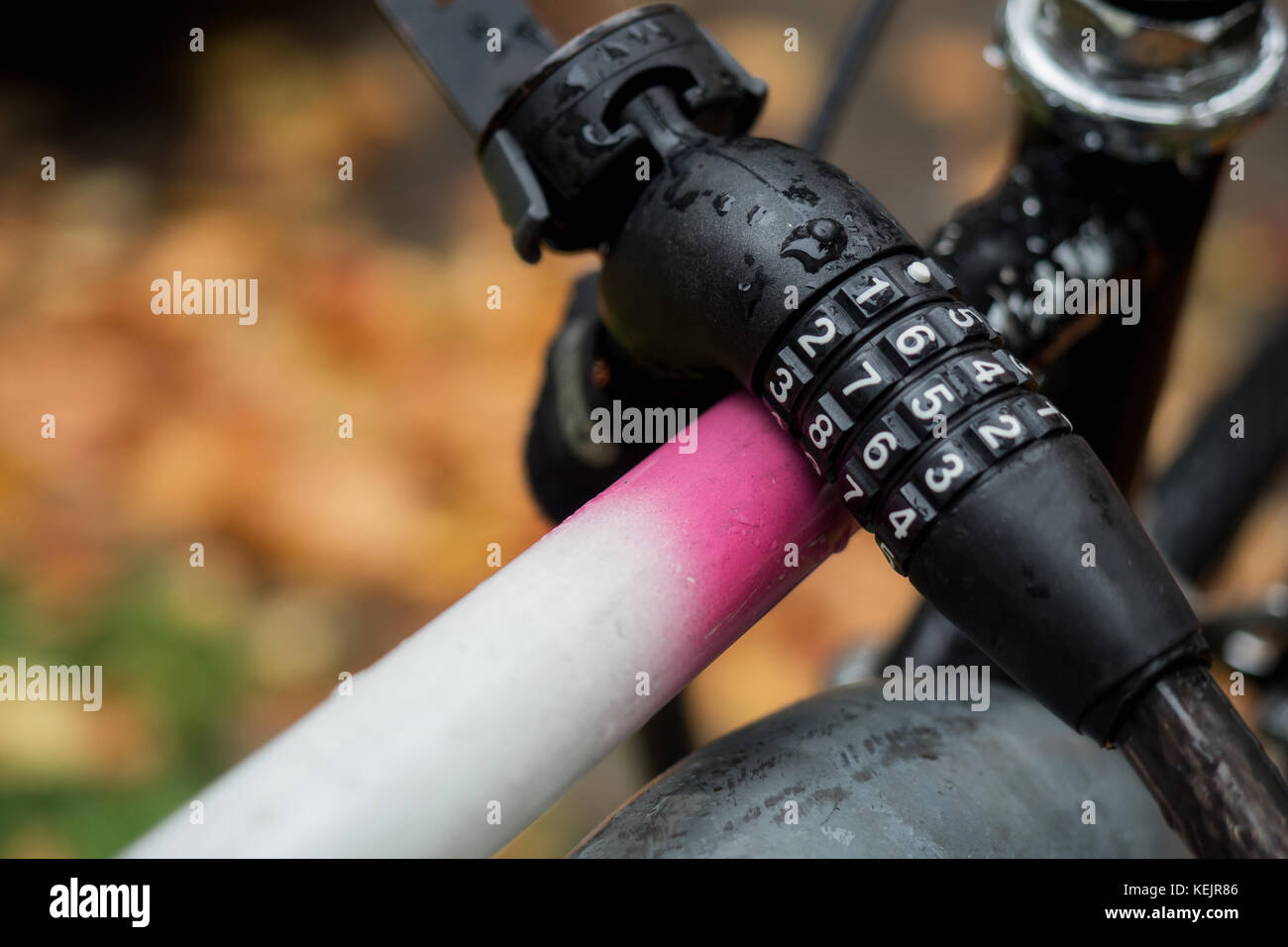 Bicycle lock with numbers Stock Photo Alamy