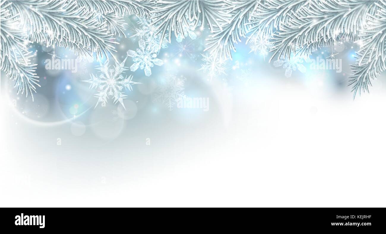 Christmas Tree Snowflakes Background Stock Vector