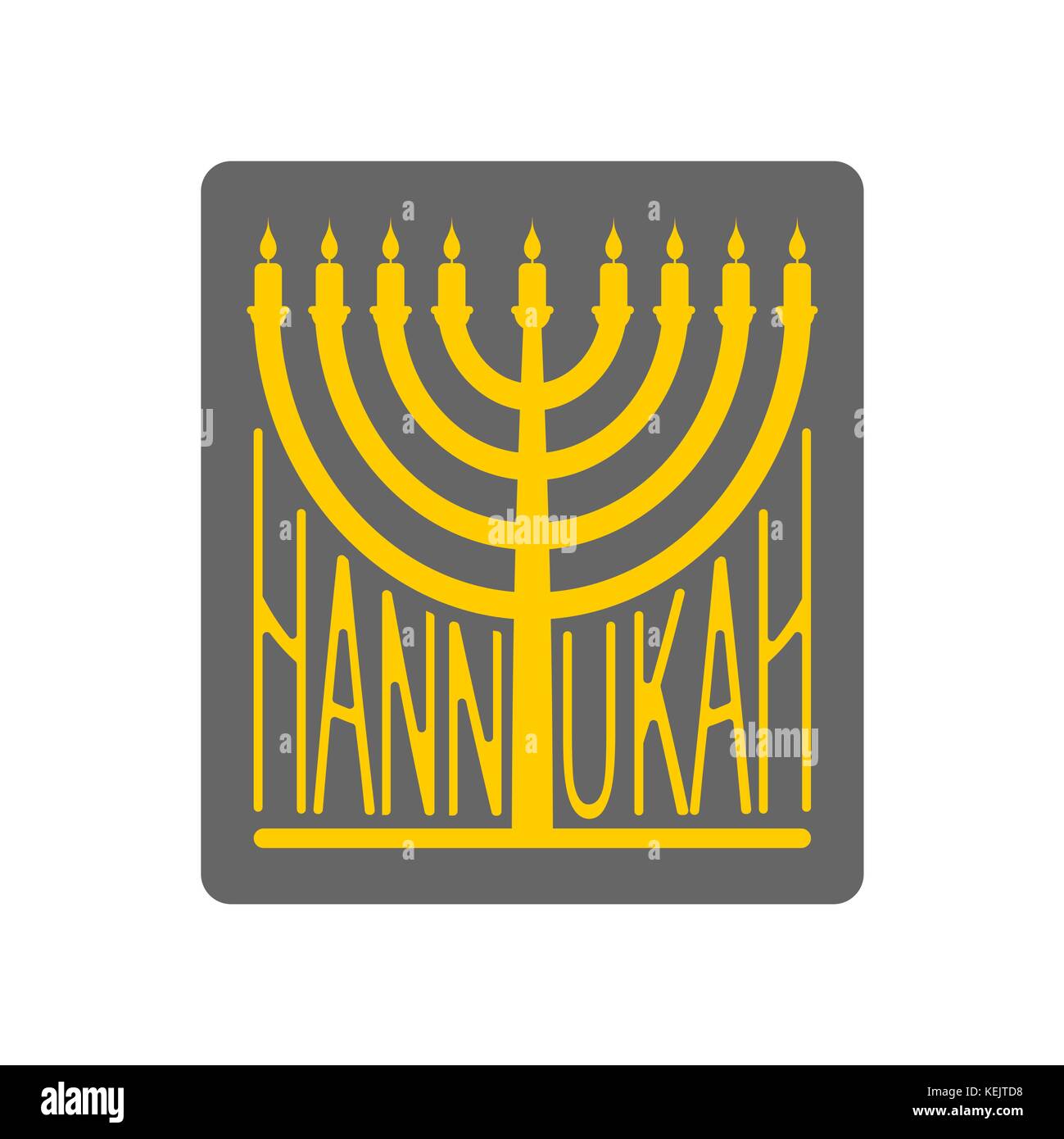 Hanukkah logo Menorah emblem for Jewish holiday. Traditional religious