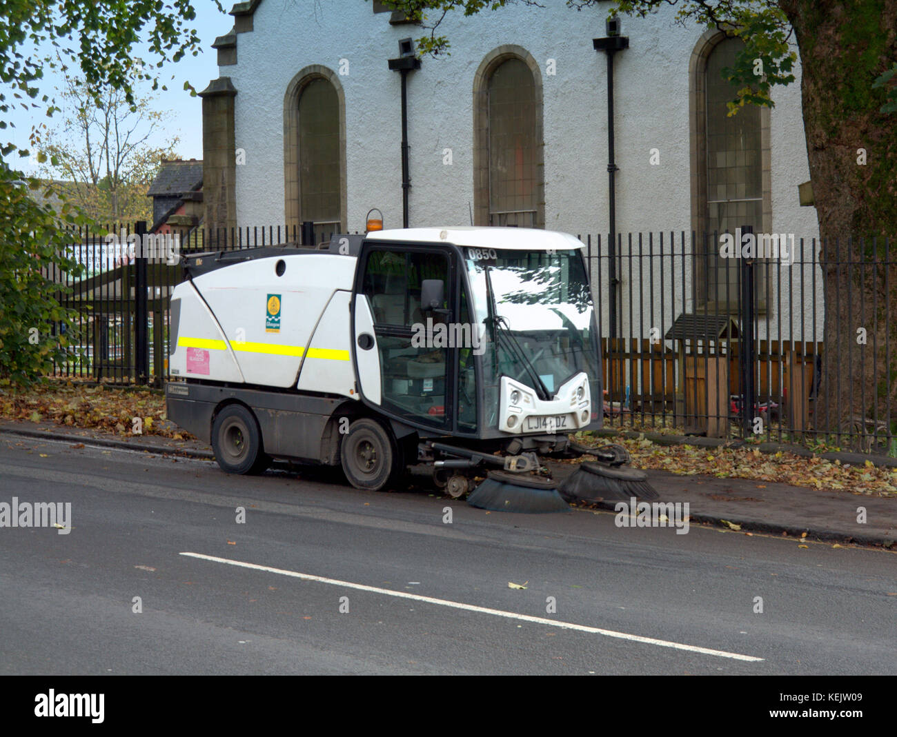 street sweeper street cleaner or a  machine that cleans streets a Mechanical sweeper Stock Photo